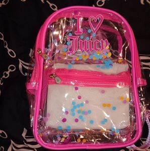 Juicy Couture Kids Pink Clear Backpack